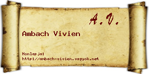 Ambach Vivien névjegykártya